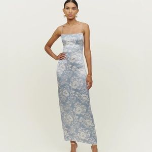 Reformation Frankie Silk Dress Size 0 in Porcelain